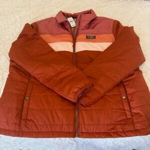 Vintage Inspired LLBean Puffer Coat in Orange